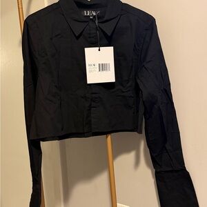 LEAU Black Collared Shirt